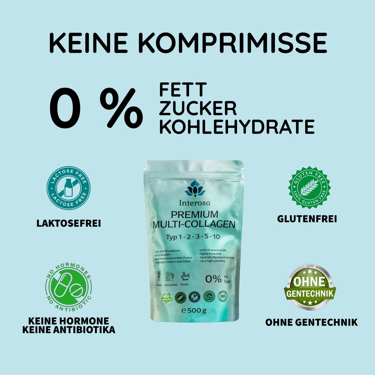 INTEROSA Premium Multi Collagenpulver Testgröße 50 g