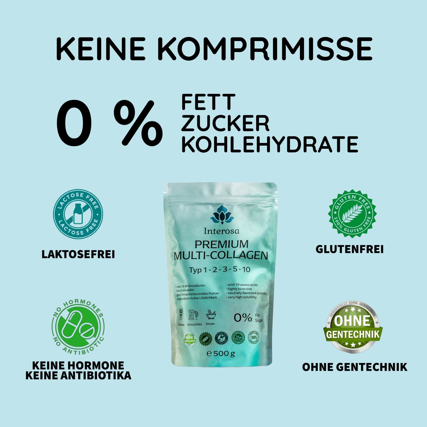 INTEROSA Premium Multi Collagenpulver Testgröße 50 g