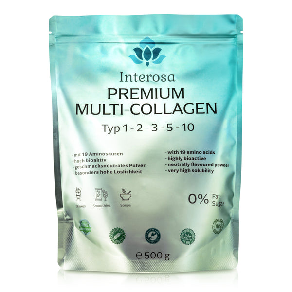 Interosa INTEROSA Premium Multi Collagenpulver 500 g – Interosa Lifestyle